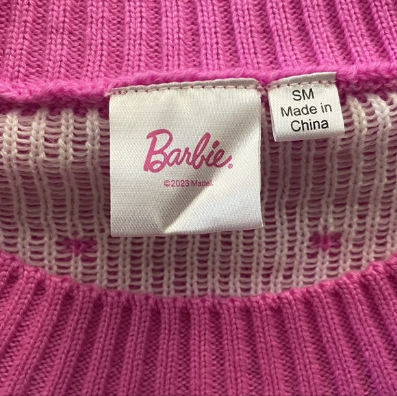 Pink Barbie 💅💖 Fall Winter Christmas Holiday Mattel Signature Sweater S M XL NEW - Picture 3 of 7